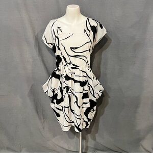 Joie Black and White Asymmetrical Dress